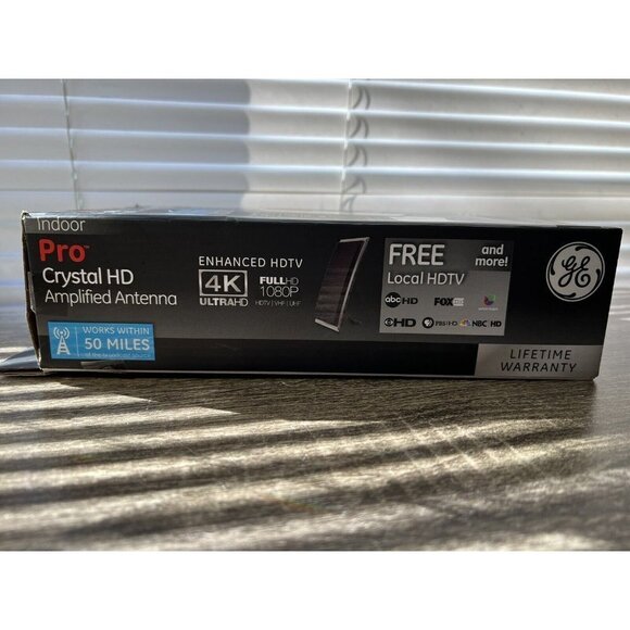 GE 48732 Pro Series Indoor Crystal HD Amplified Antenna,50 mile range,4K-1080P - Picture 4 of 6